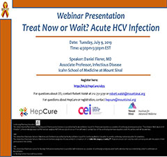HepCure and CEI co-sponsored Webinar: Treat Now or Wait? Acute HCV Infection